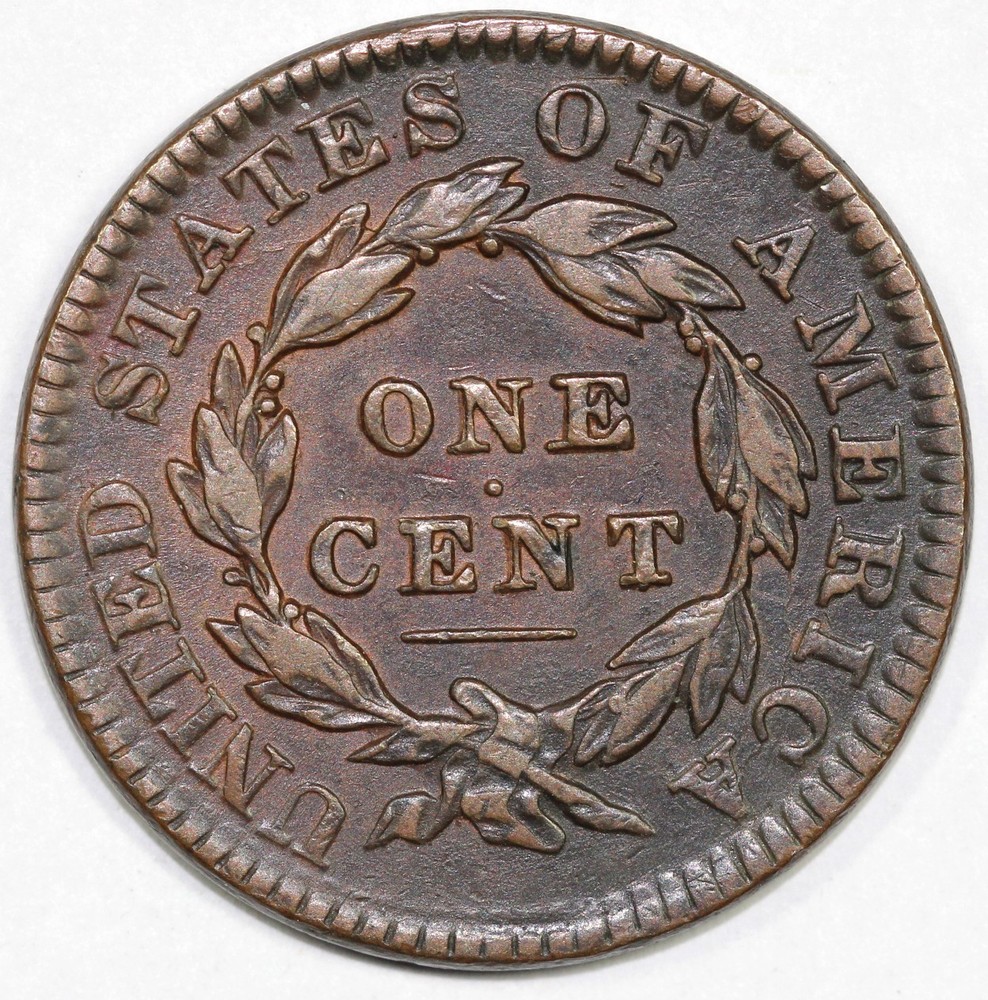 1834 1c Coronet or Matron Head Large Cent