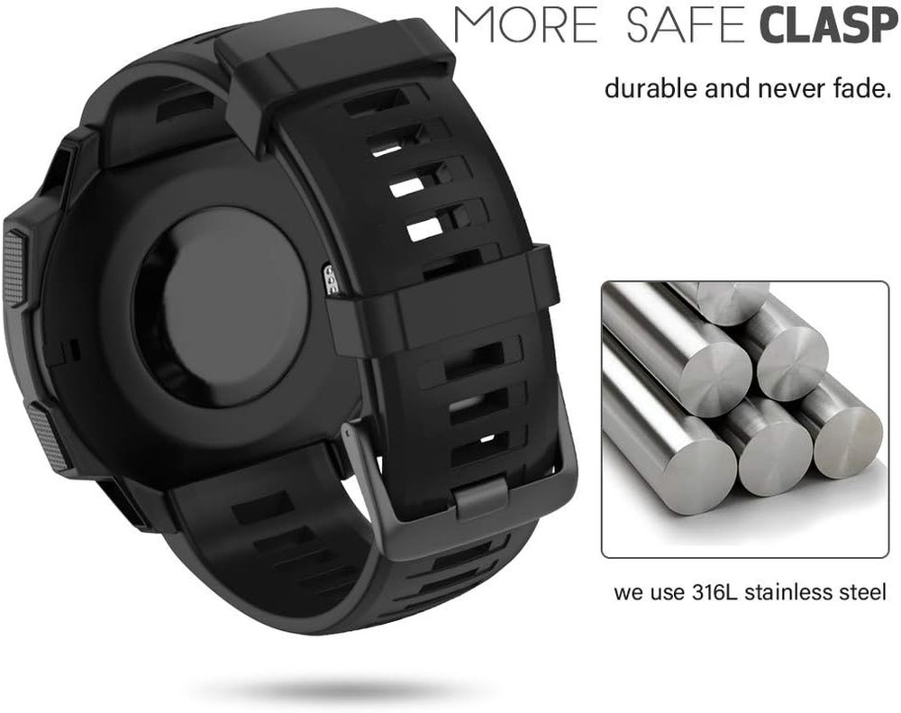 for Garmin Instinct Band, Soft Silicone Replacement Watch Strap Compatible with