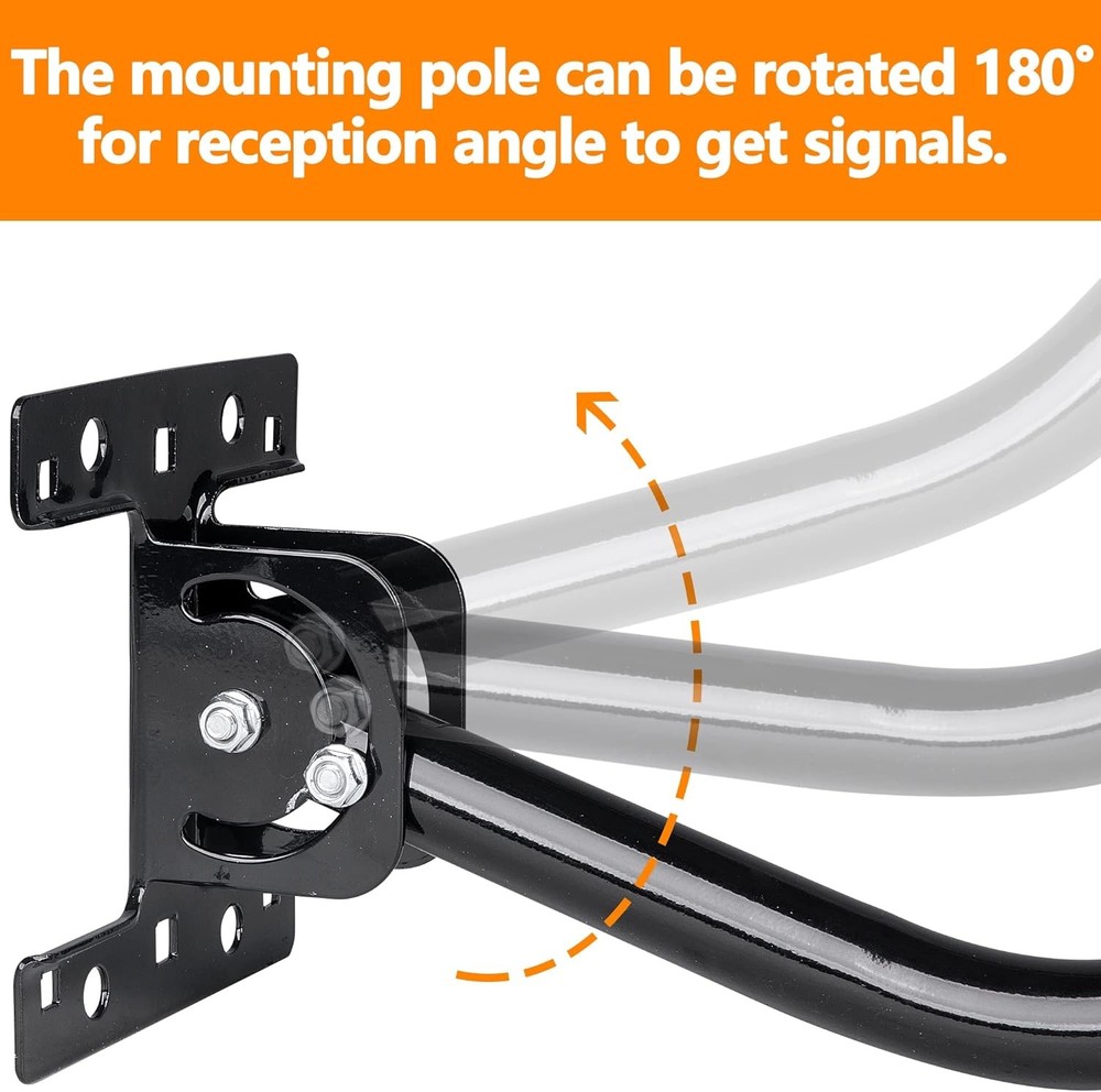 32.8" Universal TV Antenna Mount，Adjustable Mounting Black