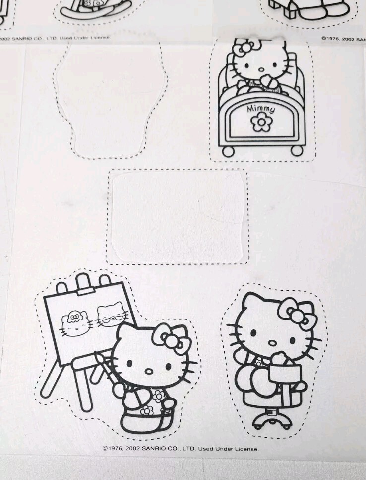 Vintage Shrinky Dinks Hello Kitty Plastic Pattern Sheets ONLY