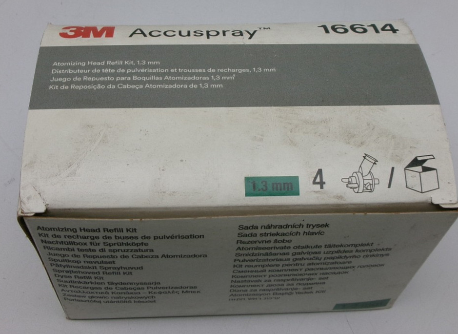 3M ACCUSPRAY 16614 ATOMIZING HEAD REFILL TIP REPLACEMENT 1.3mm - 4-PACK #587A