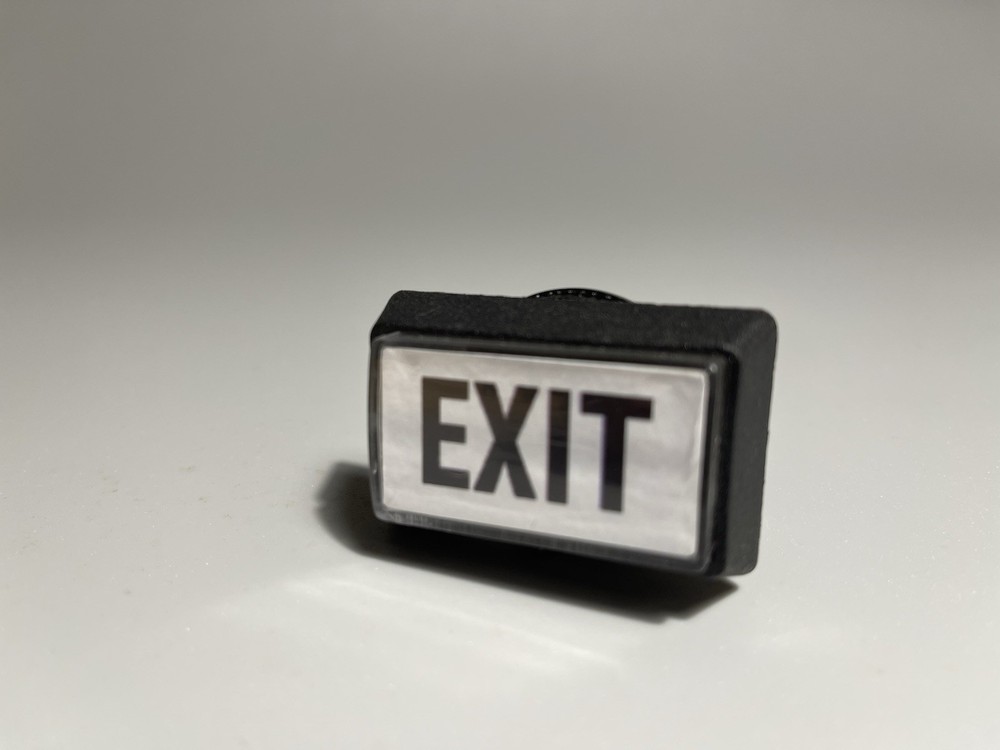 New Arcade Rectangle EXIT Button LED Push Illumilated With Microswitch