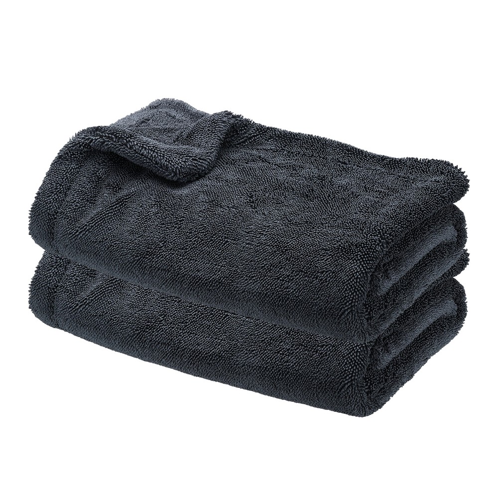2pcs 24x35" Grey Microfiber Car Towels for