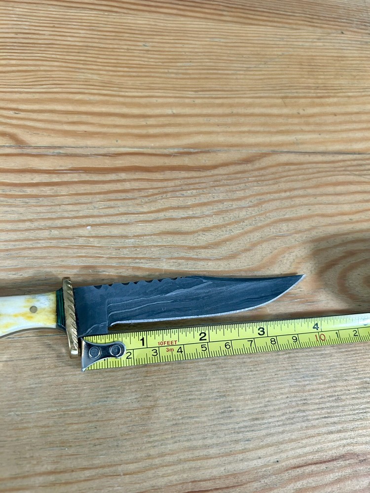 Damascus Unbranded Custom Made Fixed Knife Sheath 7.5”