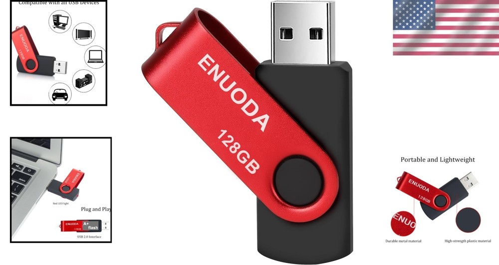 Durable 128GB USB Flash Drive with Dust-proof Features and LED Indicator