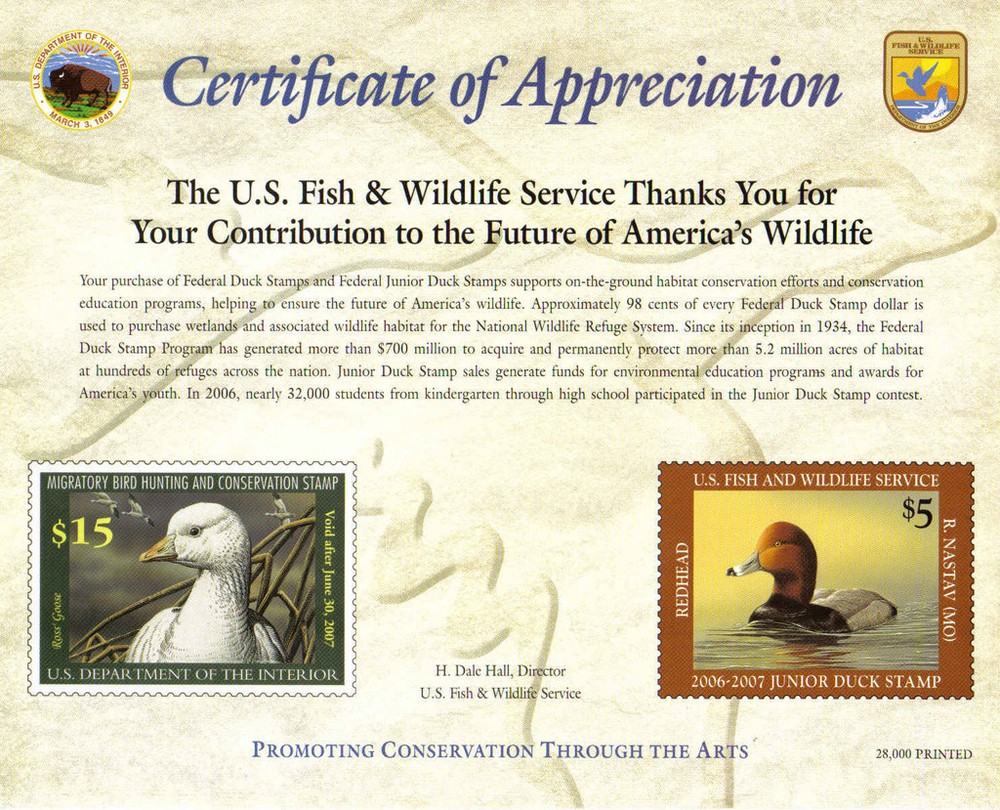 RW73 Fed. Duck App. Card  #02 RW73app