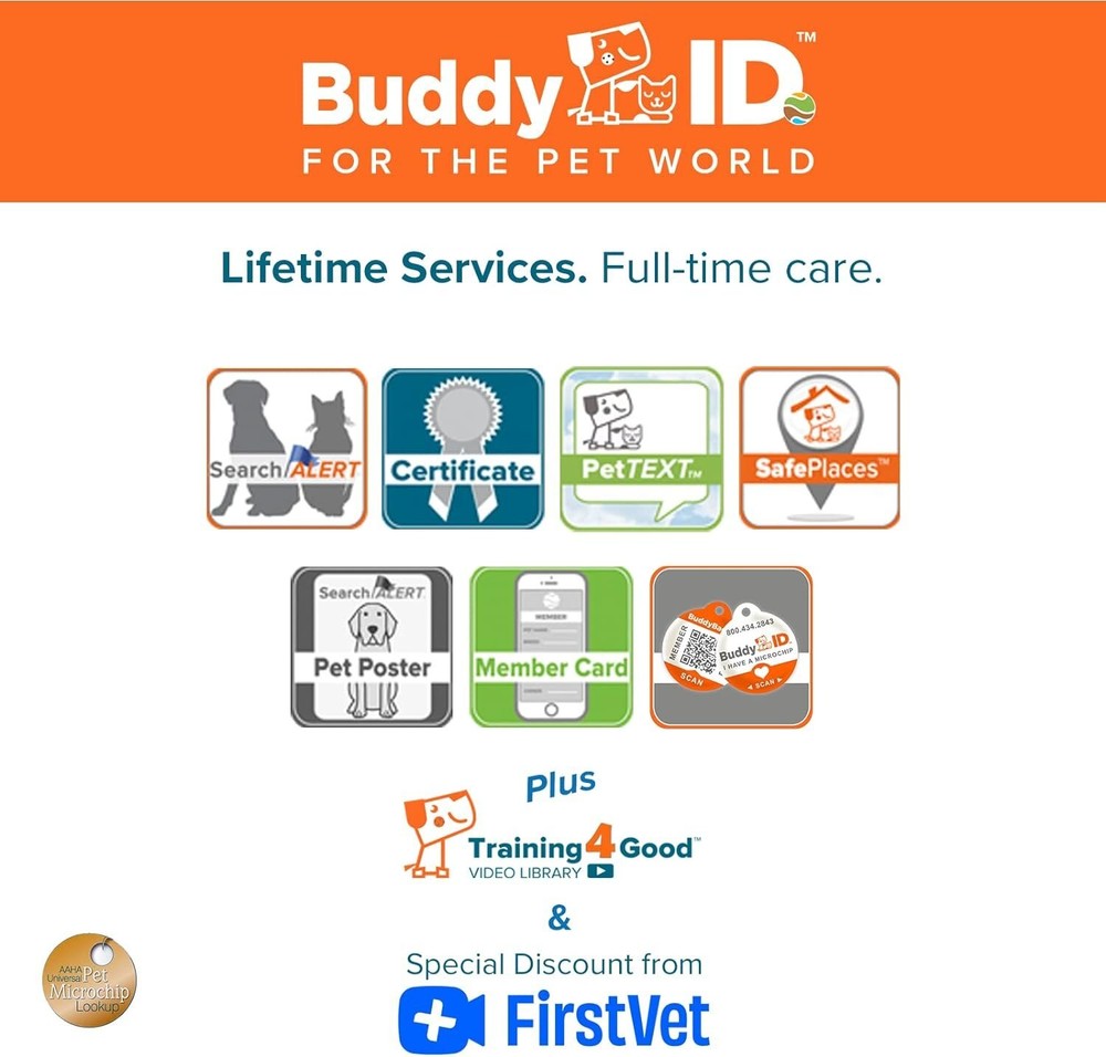 Buddy ID Pet Microchip Plus Lifetime Registration 5 Pack