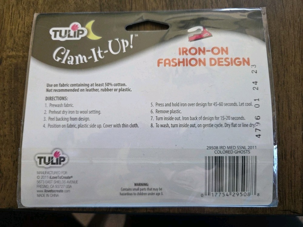 Tulip Iron-on Design Colorful Ghosts