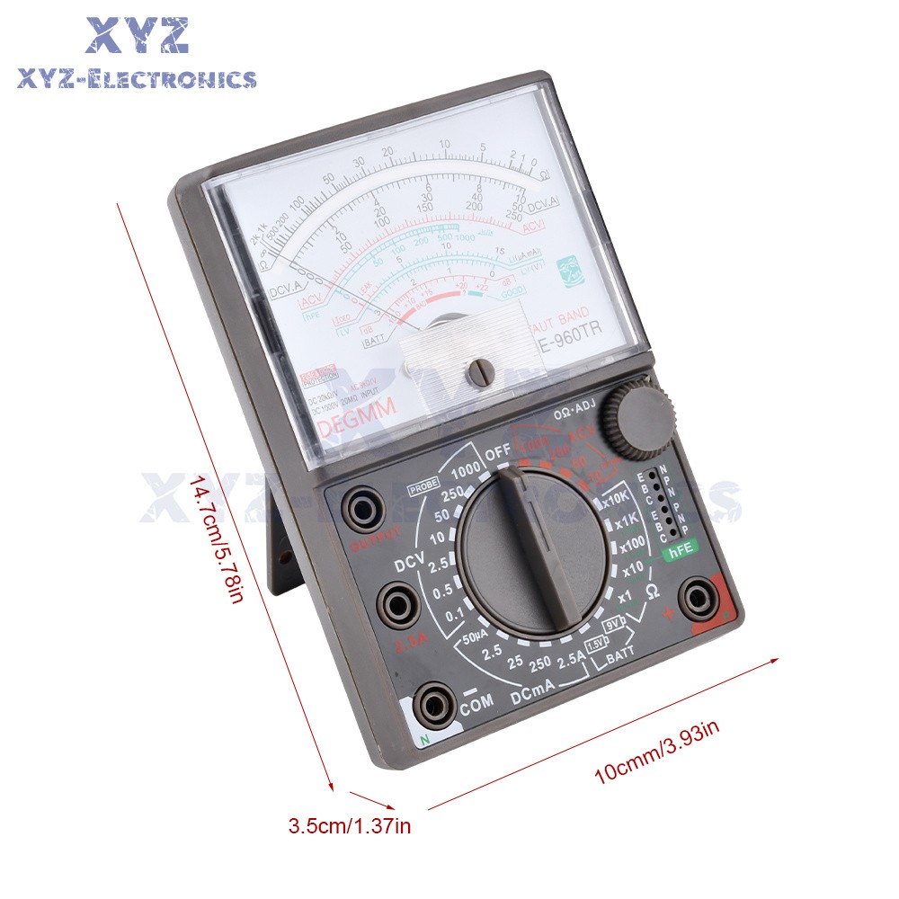 DE-960TR Analog Meter Multimeter Multitester Resistance Current DC AC Tester