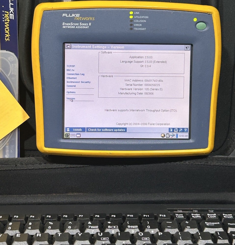 Fluke EtherScope Series II , Network Assistant ES2-PRO-I W/Case,charge&keyboard