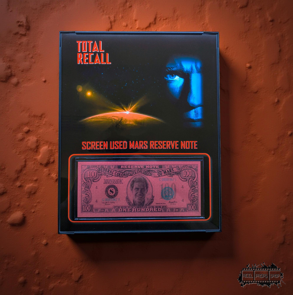 TOTAL RECALL PROP - SCREEN USED - FRAMED PROP BILL - MARS RESERVE NOTE