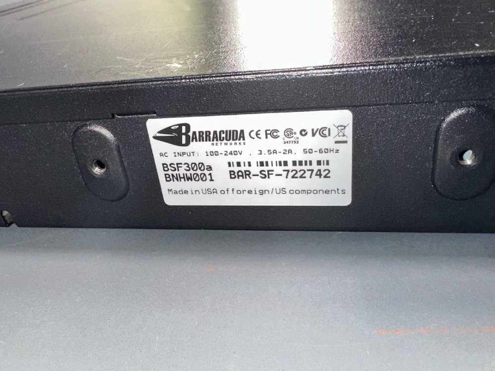 Barracuda Security Spam & Network Firewall 300 BSF300a SEE VIDEO!!