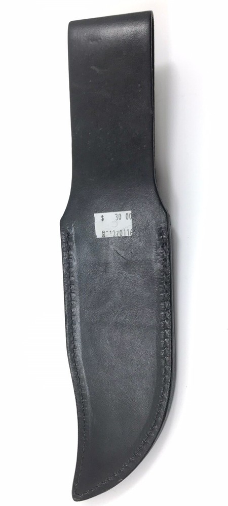 Black Leather Fixed Blade Knife Sheath With Snap For 7” Blade