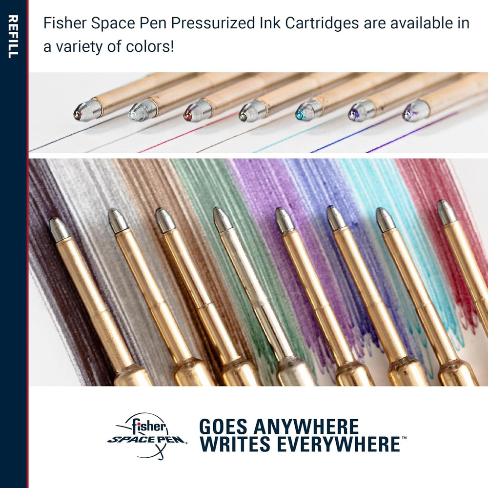 Space Pen Medium Point Pressurized Cartridge Refill, Turquoise Ink, 1 Pack