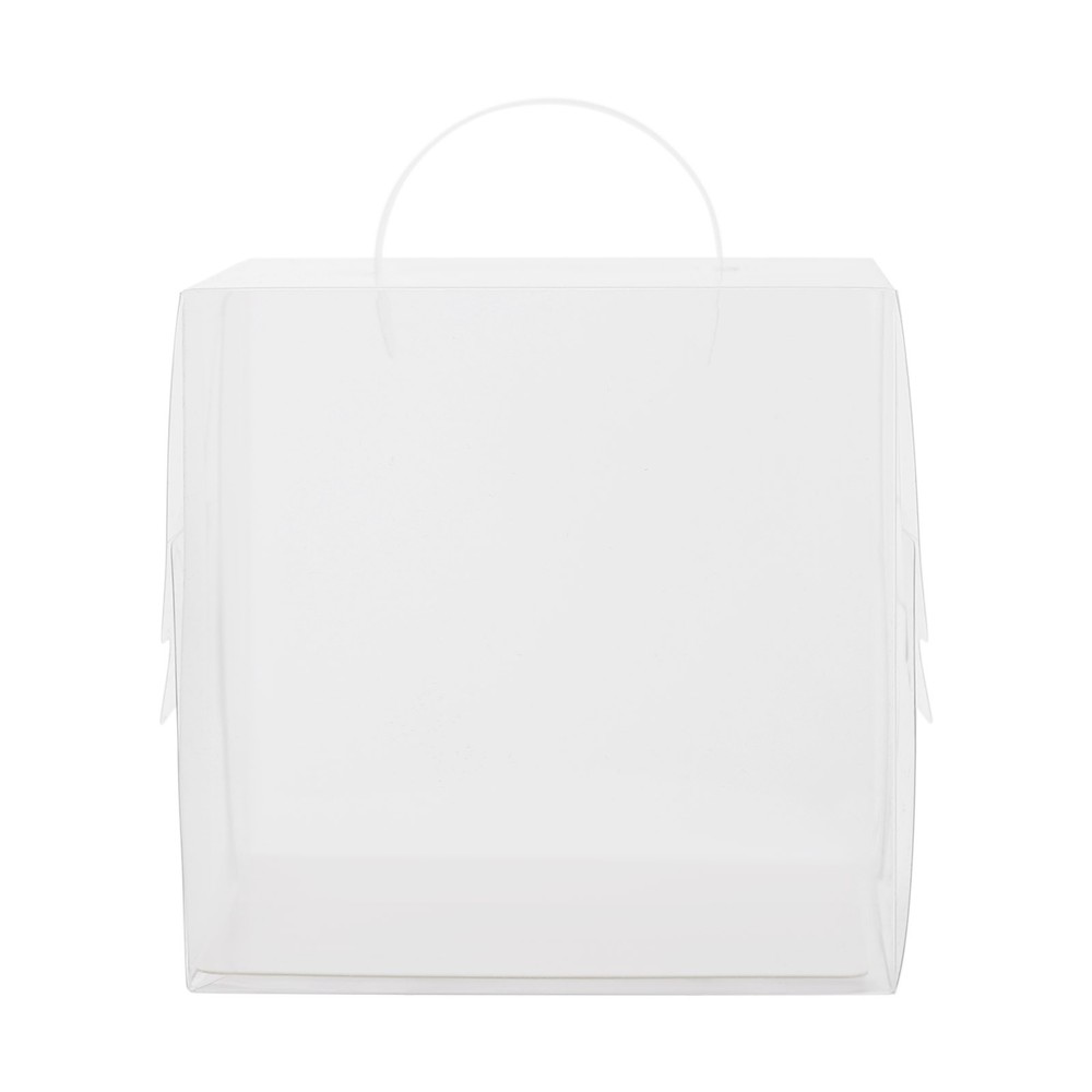 50 Clear Cake Boxes with Handles - 3 Inch, Tear-Resistant & Durable