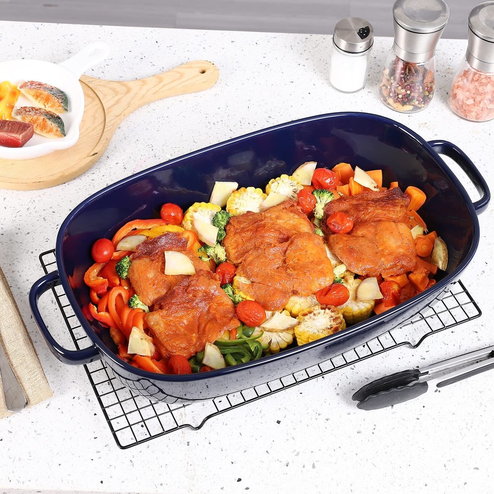 4.5 Quart Ceramic Baking Dishserving Bakeware For Casserolelasagnagratinbroiling
