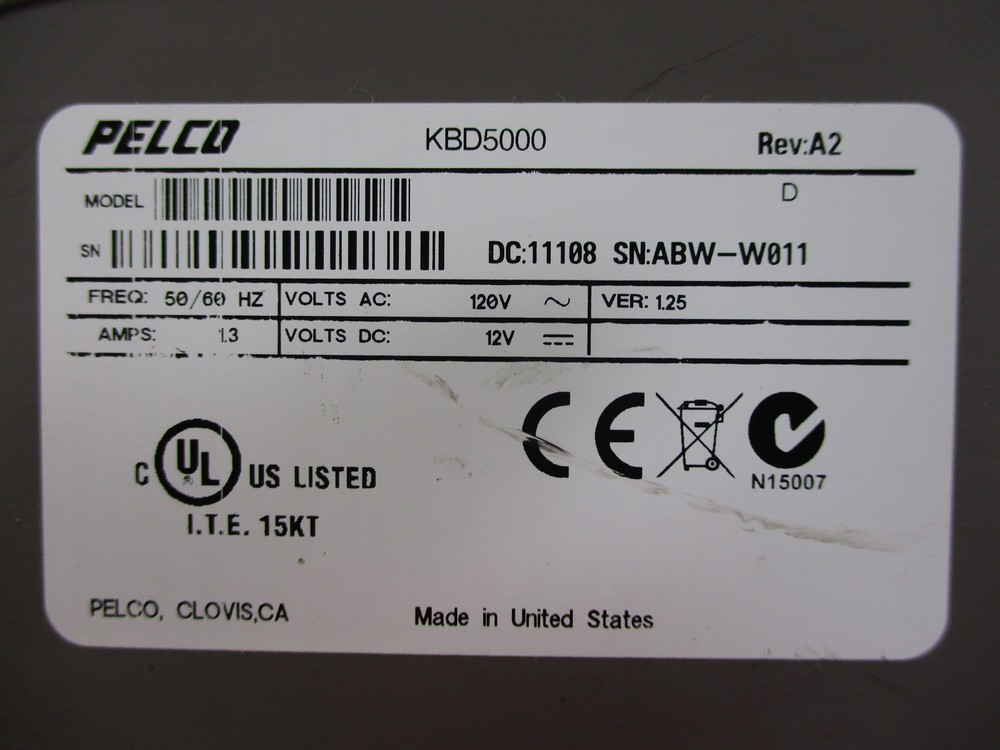 PELCO KBD5000 JOYSTICK KEYBOARD VARIABLE SPEED MODULAR