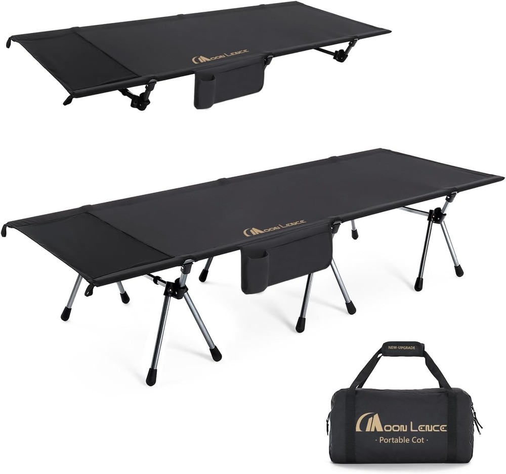 Height Adjustable Camping Cot 330 lbs Foldable Portable Sleeping Bed Tall