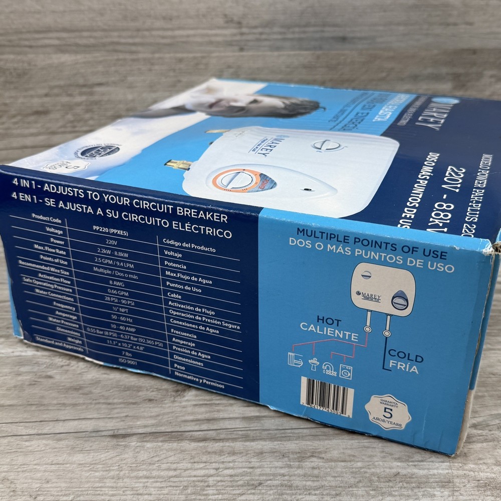 MAREY POWER PAK 220V 8.8KW Electric Indoor Tankless Water Heater 40ft Distance