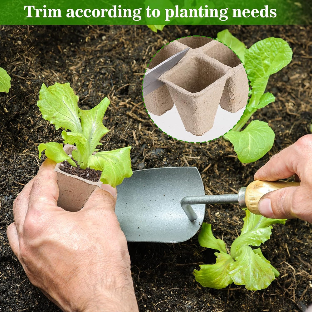 10 Packs Seedling Starter Trays 120 Cells, Biodegradable Seed Germination Tra...