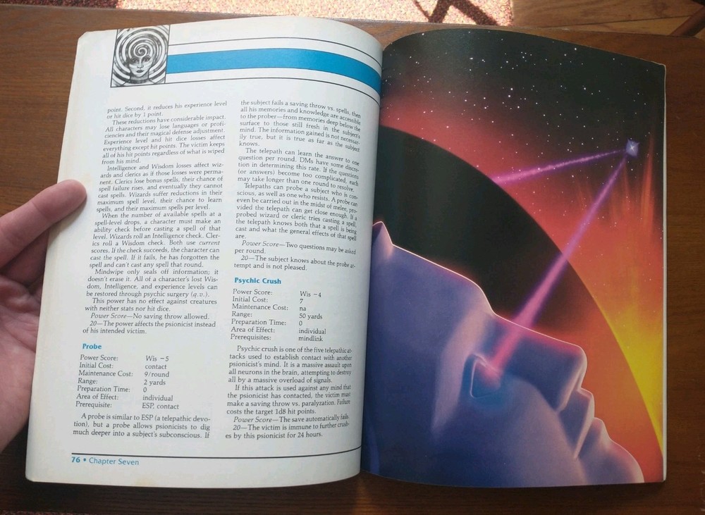 AD&D Dungeons Dragons Complete Psionics Handbook - 2e 2nd Printing 1991 - PHBR5