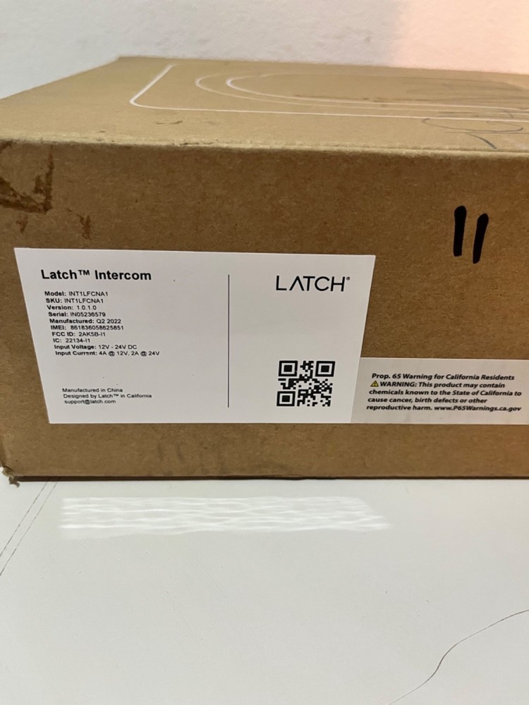 Latch Intercom Model INT1LFCNA1 NEW OPEN BOX