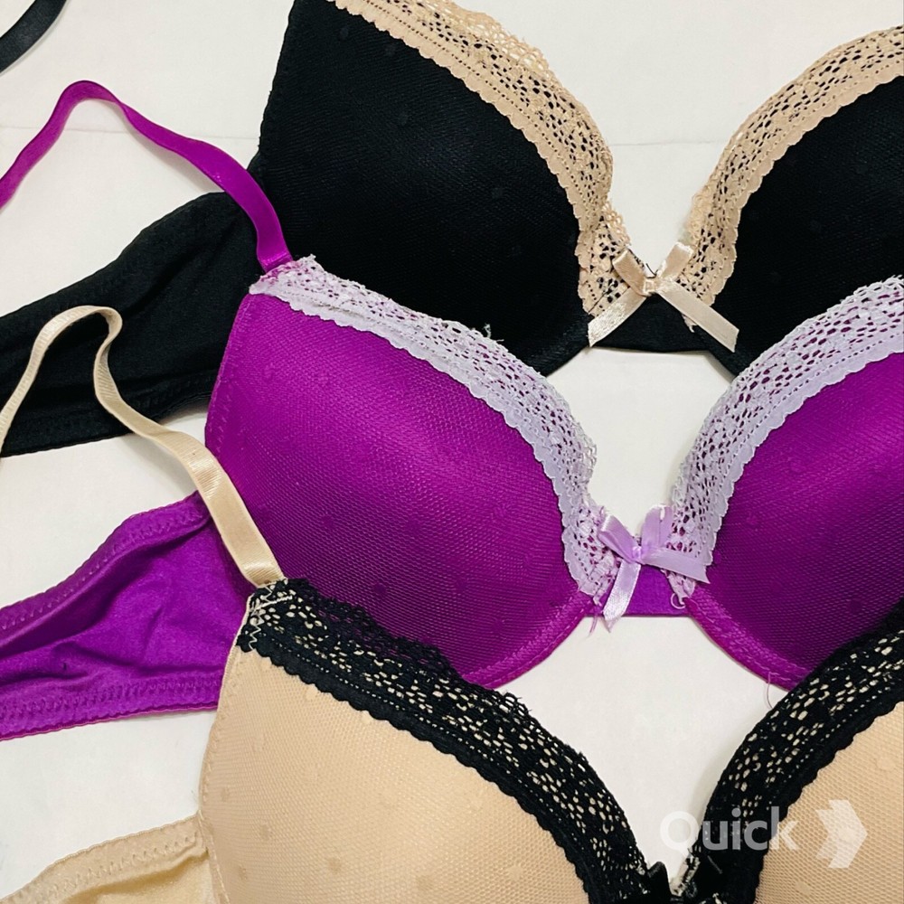 32B - NWT 3 pc Polka Dots Mesh Contour Bras