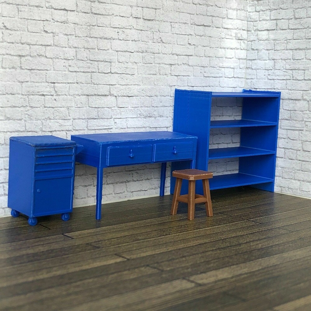 Work Bench with Shelf, Stool & Tool Storage for 1:24 Scale Diorama Garage Kit