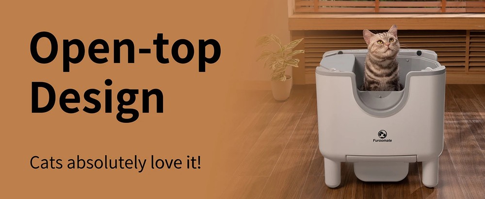 Self-Cleaning Litter Box - Open-Top Automatic Cat Litter Box with Odor Control