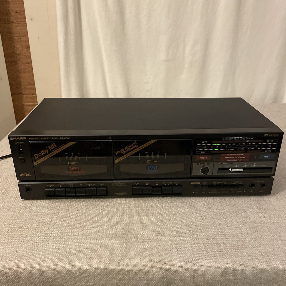 SHARP RT-W500 Stereo Double Cassette Deck Functional READ