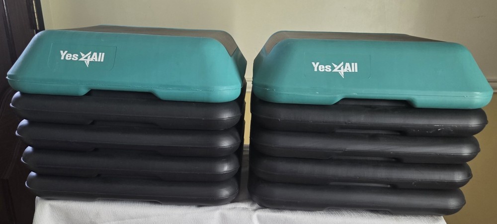 Step Aerobic Platform, Exercise Step with 5 Levels Adjustable Height, 4 Stackabl
