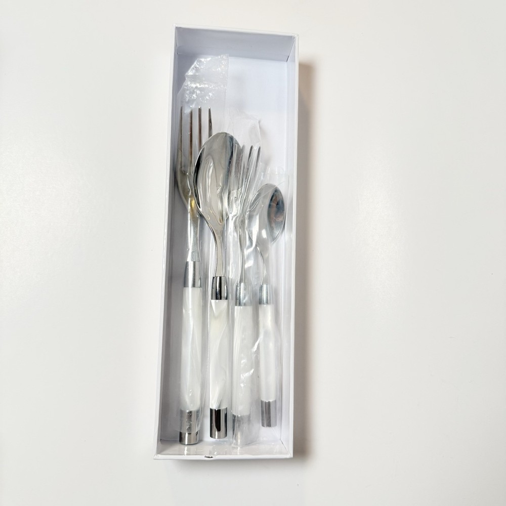 Capdeco Conty White 4 Piece Place Setting Flatware Set MSRP