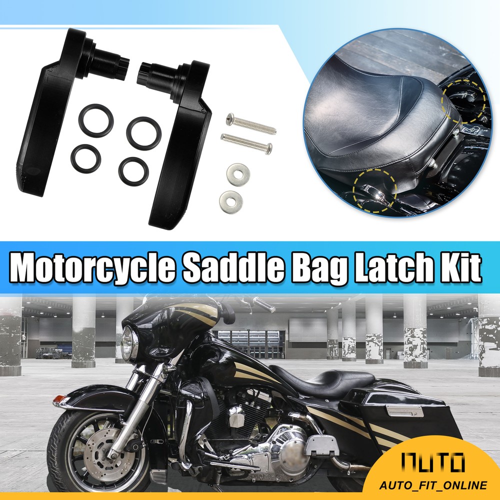 Motorcycle Saddle Bag Latch Handle Lever TWO Custom for Harley-Davidson Black