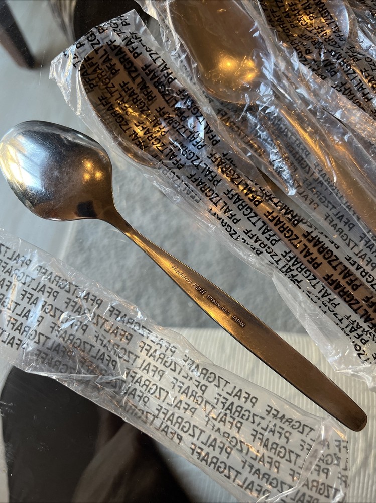 Haddon Hall MCM Modern Stainless Silverware Flatware Oval Soup Spoons Japan