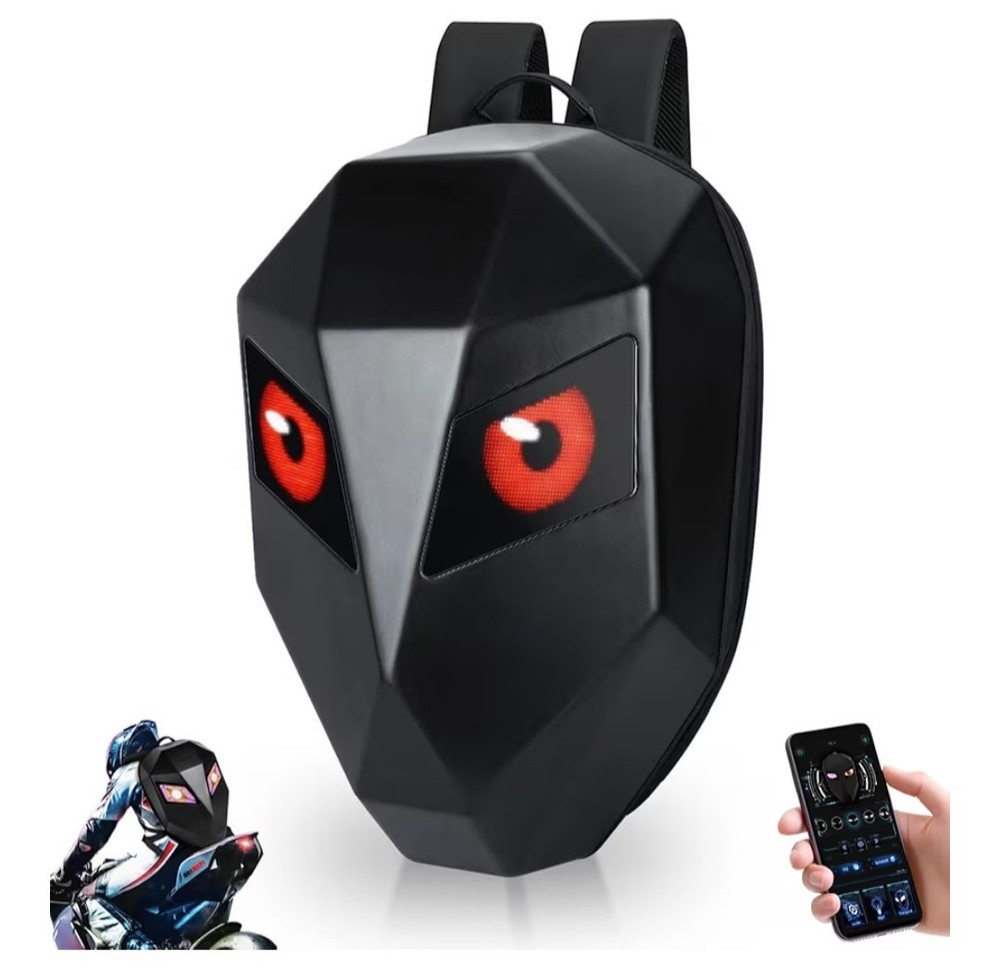 Motorcycle LED Knight Backpack Laptop Bag DIY programming Backpack 3D Waterproof