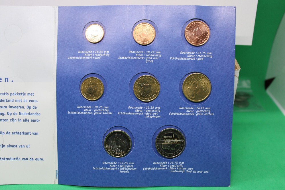 2002 Netherlands Euro coin set in folder
