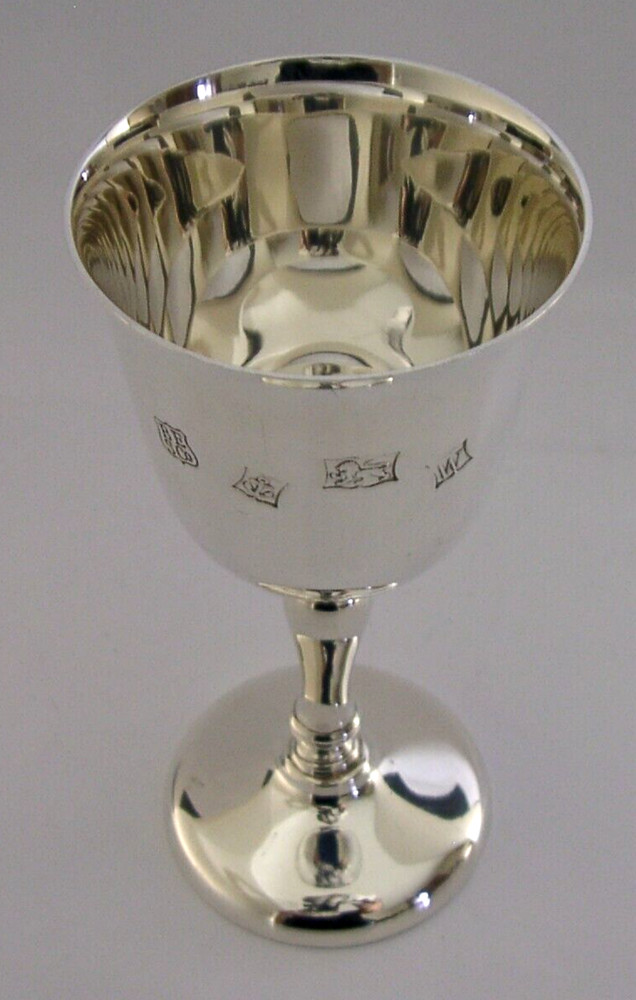 STERLING SILVER WINE GOBLET CHALICE CUP 1971 BARWARE 127g