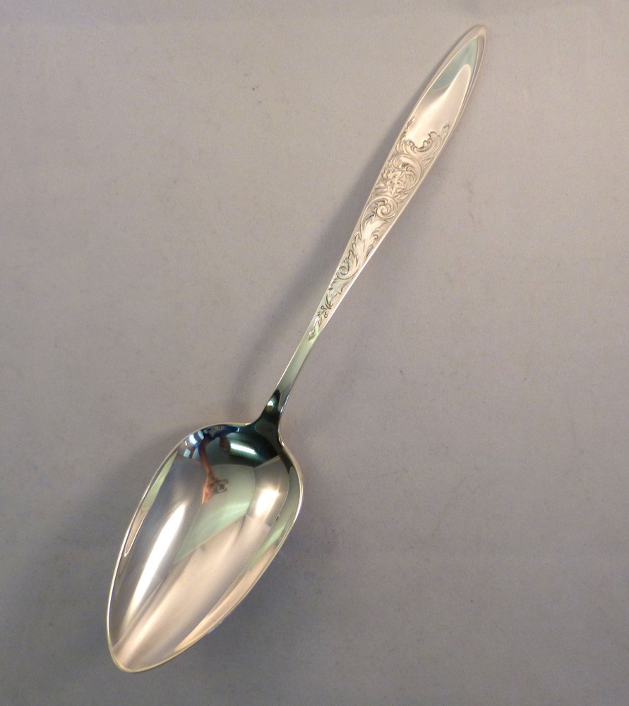 White Paisley-Gorham Sterling Table Serving Spoon