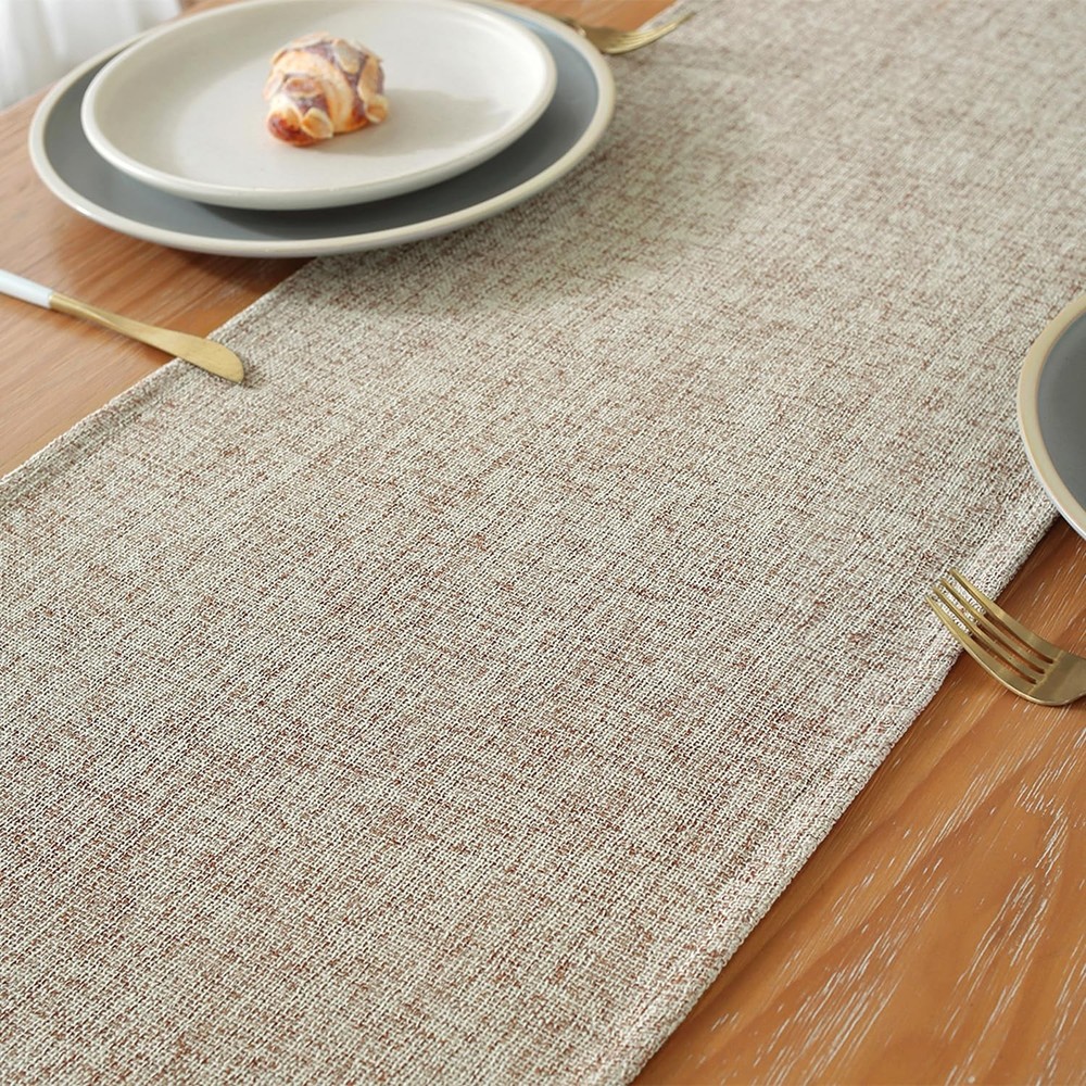 Laolitou Light Brown Table Runners 72 72" x 13" (Rectangular), A-light