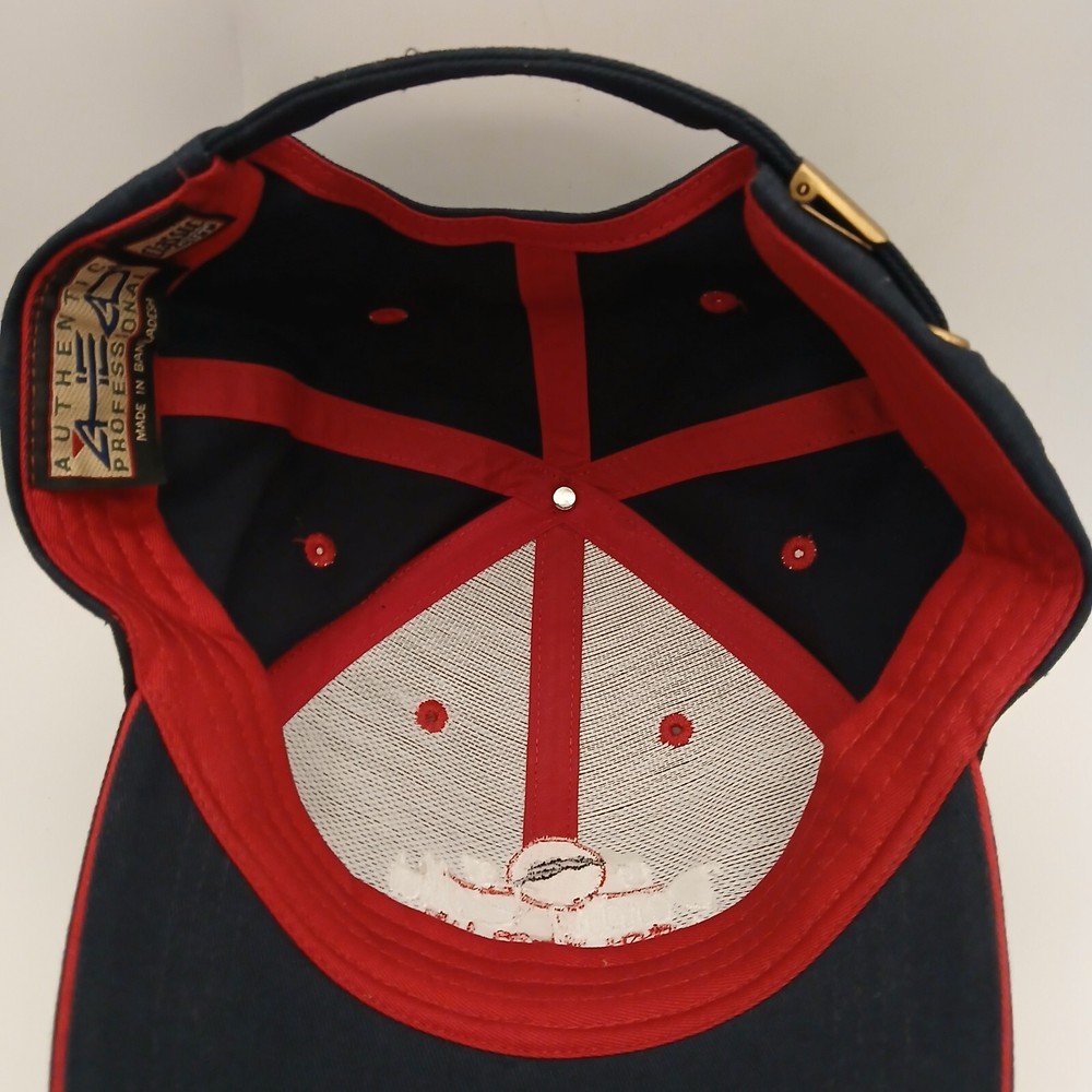 Dancing Rabbit Golf Club Hat Cap Ahead Strapback Navy Blue White Red Script Flag