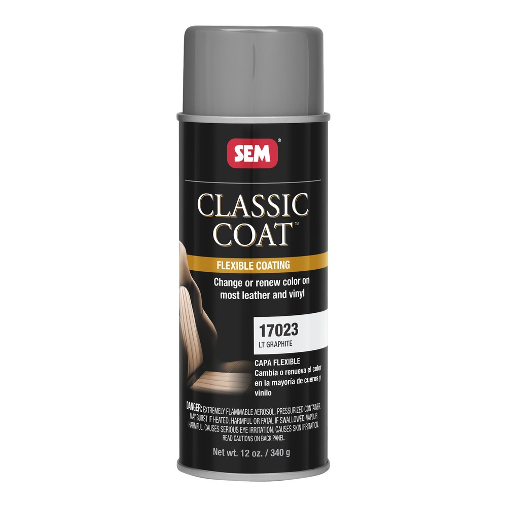 SEM 17023 Classic Coat Light Graphite for Interior Vinyl & Leather 12 oz
