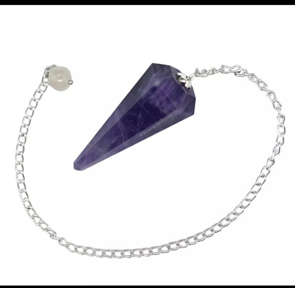 Amethyst Pendulum Crystal Stone, Faceted Pendulum Divination Tools, Dowsing