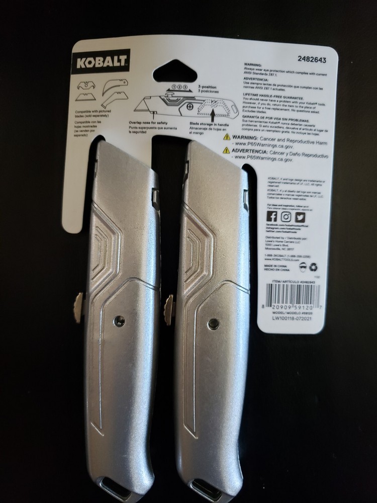 Kobalt Retractable Utility Knife (2 Pack)
