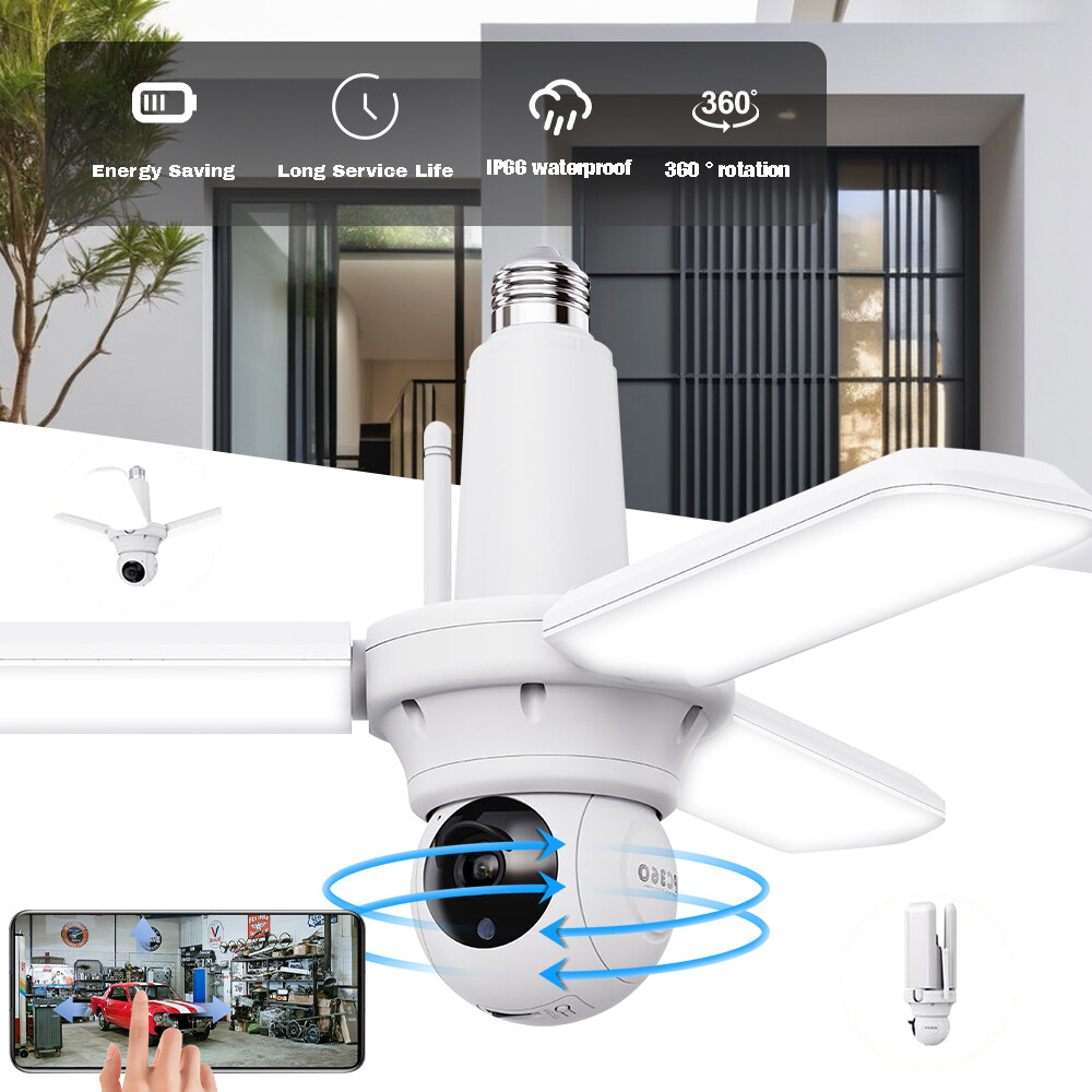 2-in-1 Garage LED Light Garage Lamp Smart Security WiFi Motion Sensor Floodlight