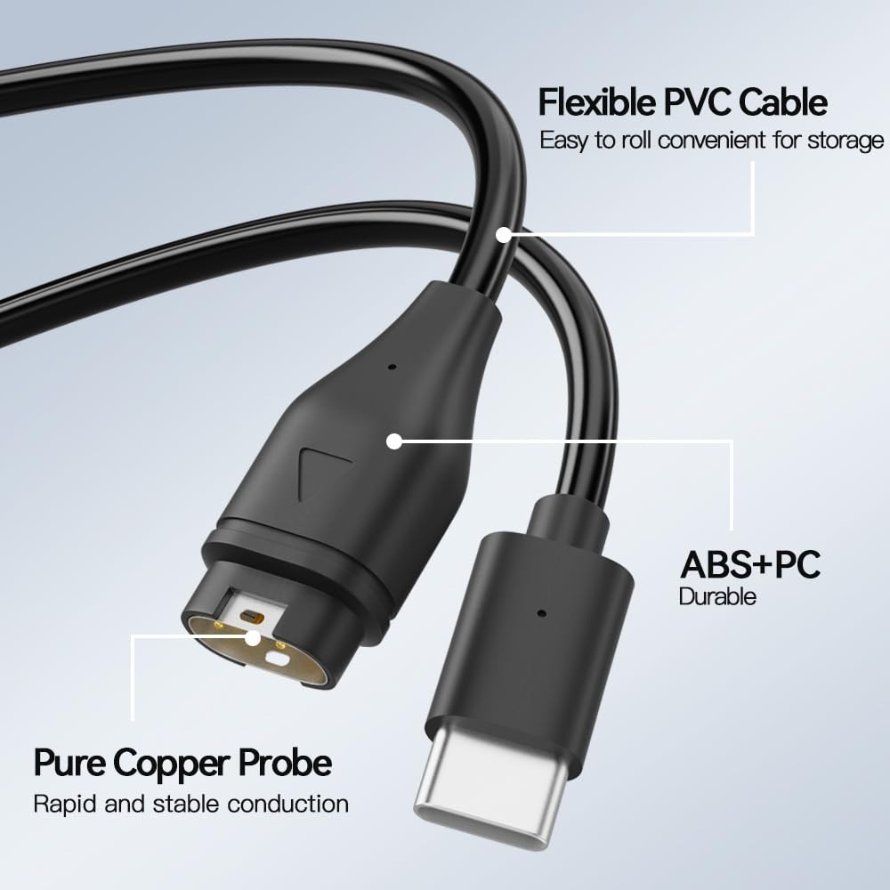 Versatile USB-C Charging Cables for Garmin, 3ft Dual Pack - Fit for All Models