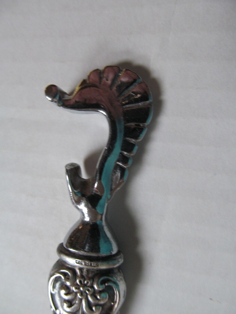 Antique Sterling Silver Handle Chrome head Bottle Opener