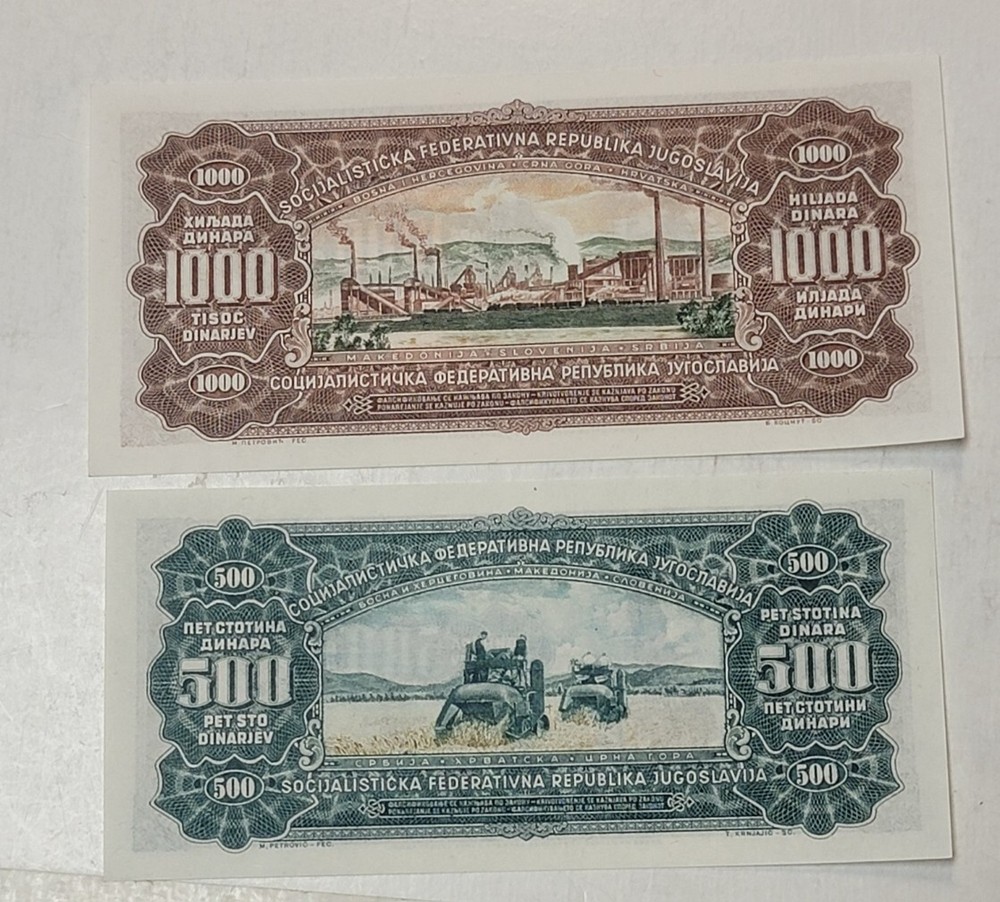 2 YUGOSLAVIA NOTES,UNC., SEE PICTURES E214