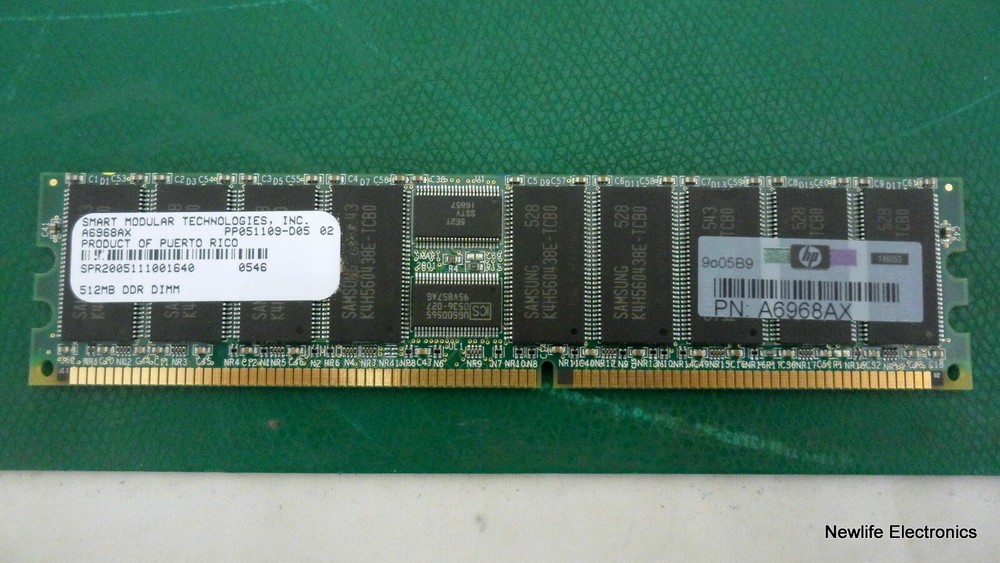 HP A9773A 2GB (4 x 512MB) PC-2100 DDR SDRAM Server Memory A9773AX
