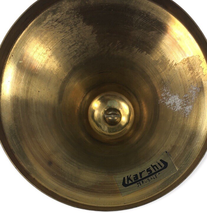 Vintage Solid Brass Jerusalem Mini 7 Candle Menorah Holder Mid Century