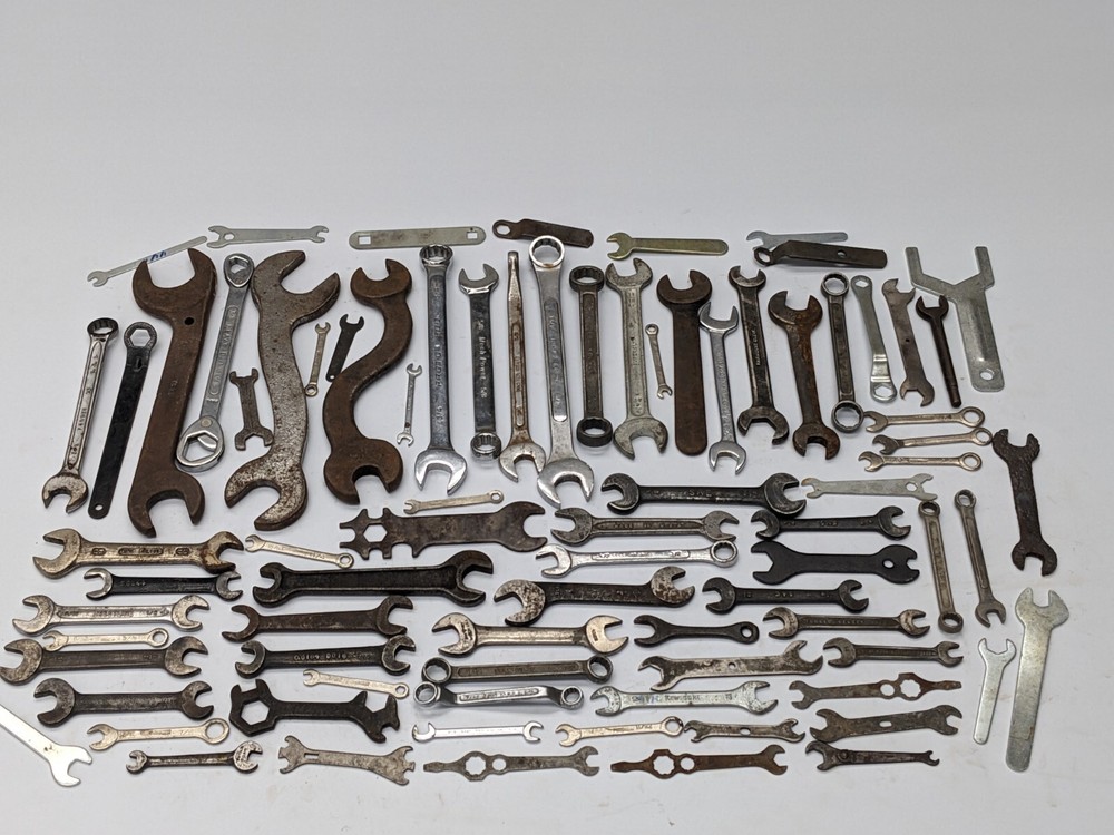 Old tool lot Of 83 wrench wrenches misc types Sizes Brands